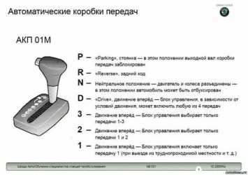 Как правильно переключать передачи на АКПП?