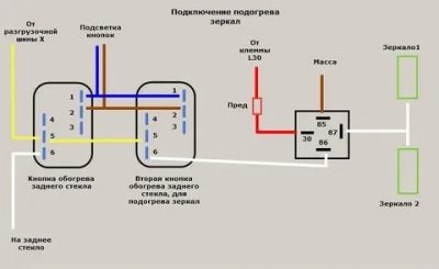 Как правильно подключить обогрев зеркал?