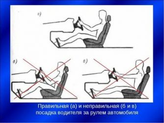 Правильная посадка водителя в легковом автомобиле