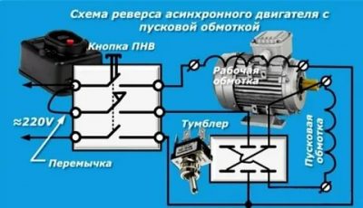 Как сделать реверс на однофазном двигателе?