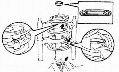 Как правильно собрать стойку амортизатора toyota?
