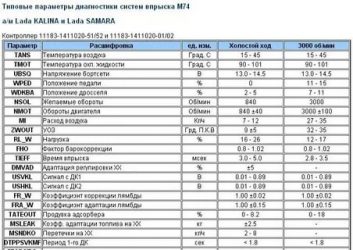 Правильные показания при диагностике автомобиля