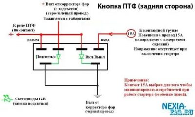 Как подключить противотуманки на дэу нексия?